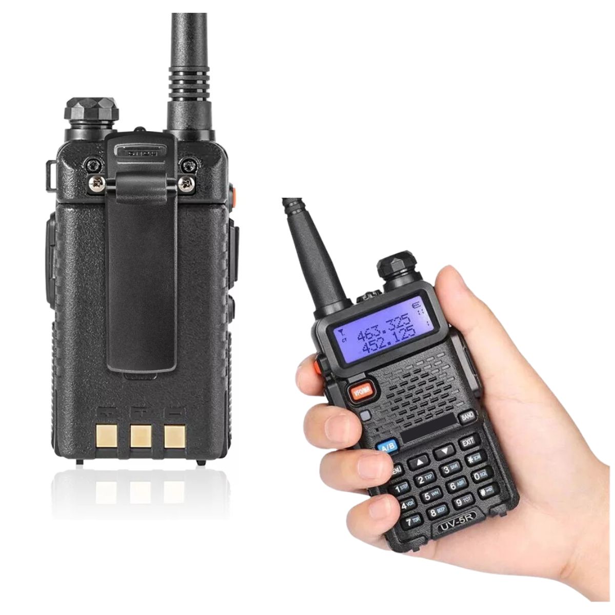 SEISA - Radio Walkie Talkie Transmisor UHF portatil UV-5R Inalambrico con Pantalla  Radio Fm Dual Banda 01 UND