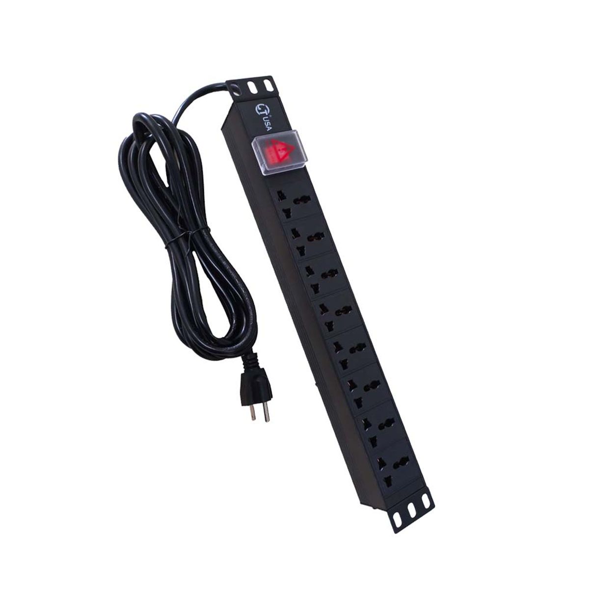 GENERICO - Power rack regleta Aluminio 8 Tomas 15A 220-250VAC 1RU 19" LT-PDU-8TA