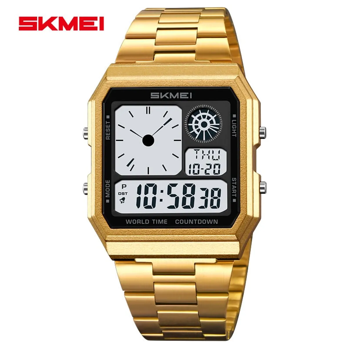 SKMEI - Reloj Skmei 2353 Dorado Digital Hora Mundial