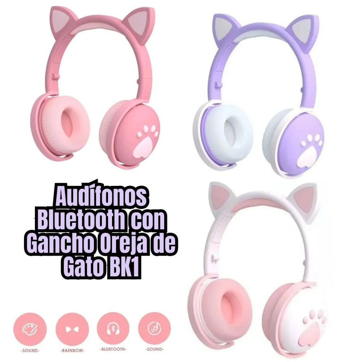 GENERICO - Audífonos bluetooth inalámbricos de gato-BK1