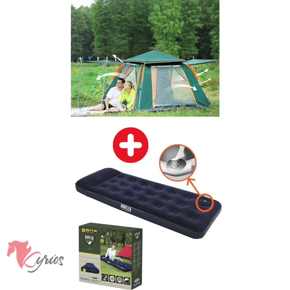 NO LOGO - Carpa Modelo Aire Libre Para 6 Personas + Colchón De1 Plaza