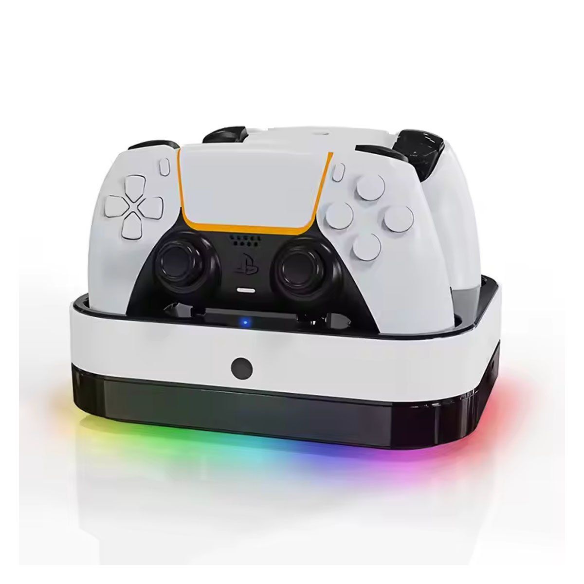GENERICO - Cargador Y Organizador Base Dual Para Joystick Ps5 Play 5 Luz RGB
