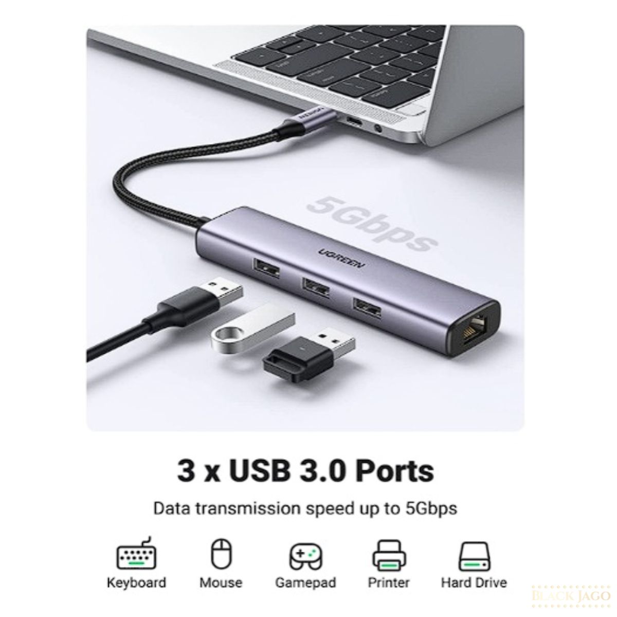 UGREEN - Adaptador USB hub ugreen 4 en 1 60600