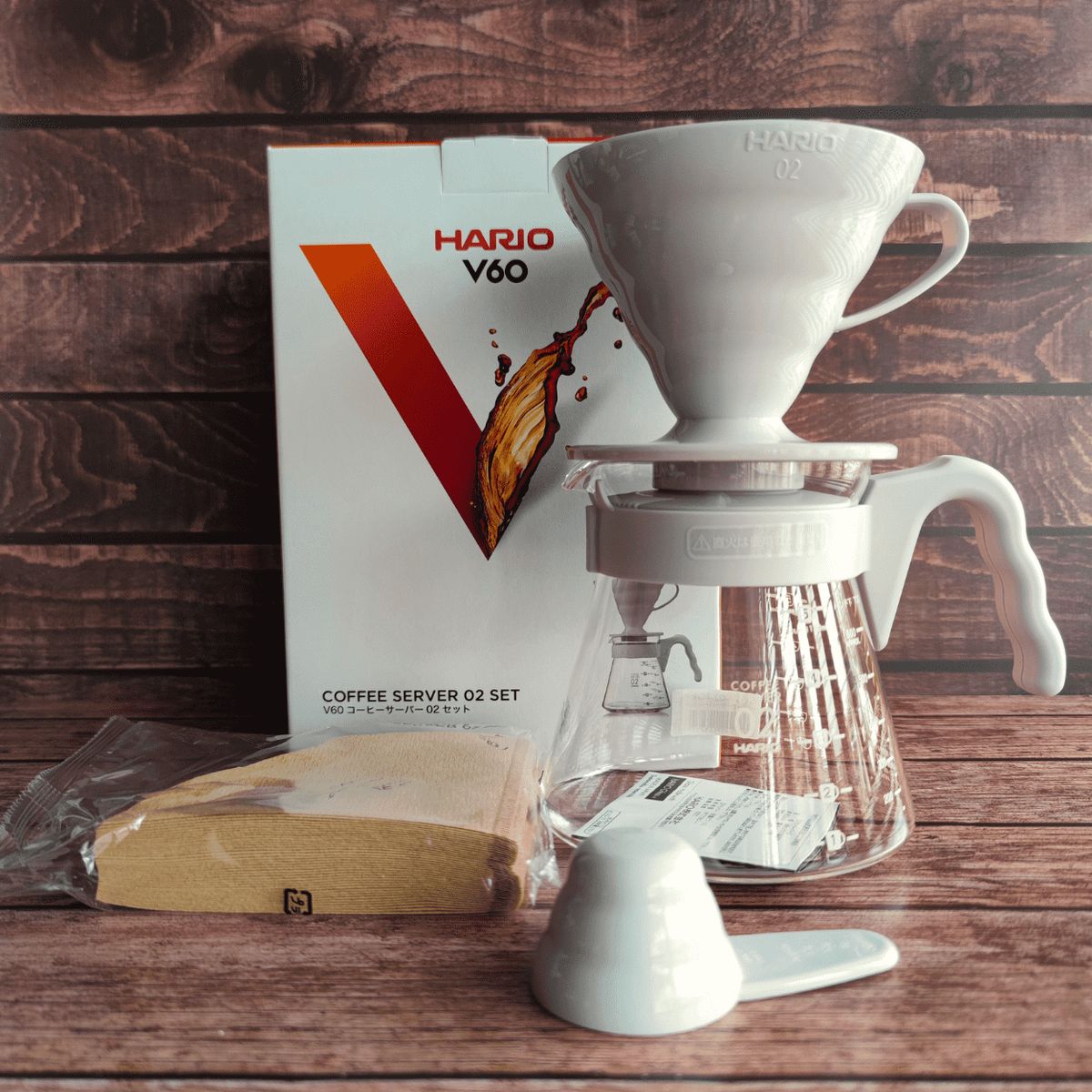HARIO - Kit Gris V60 Dripper 1-4 Tazas - Hario
