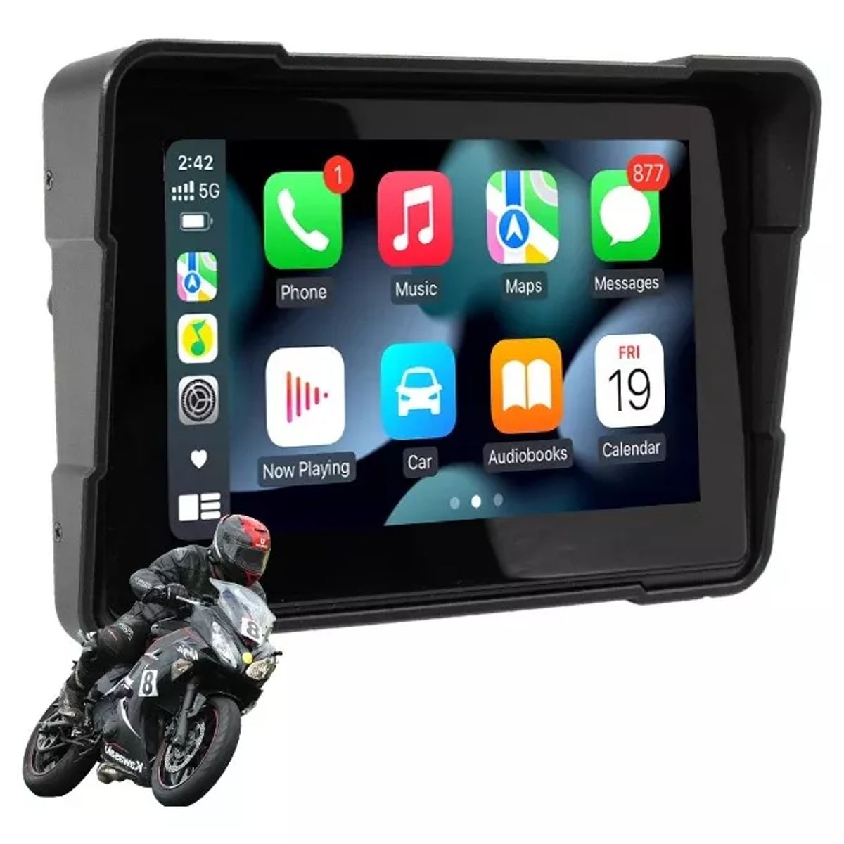 GENERICO - Radio Apple Carplay Y Android Auto Para Moto 5puLG Bt Sd