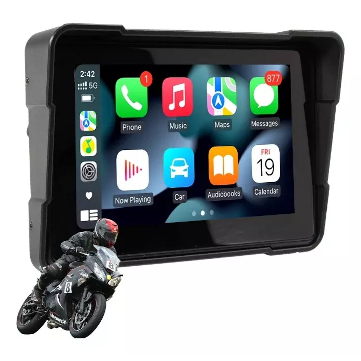 GENERICO - Radio Apple Carplay Y Android Auto Para Moto 5puLG Bt Sd
