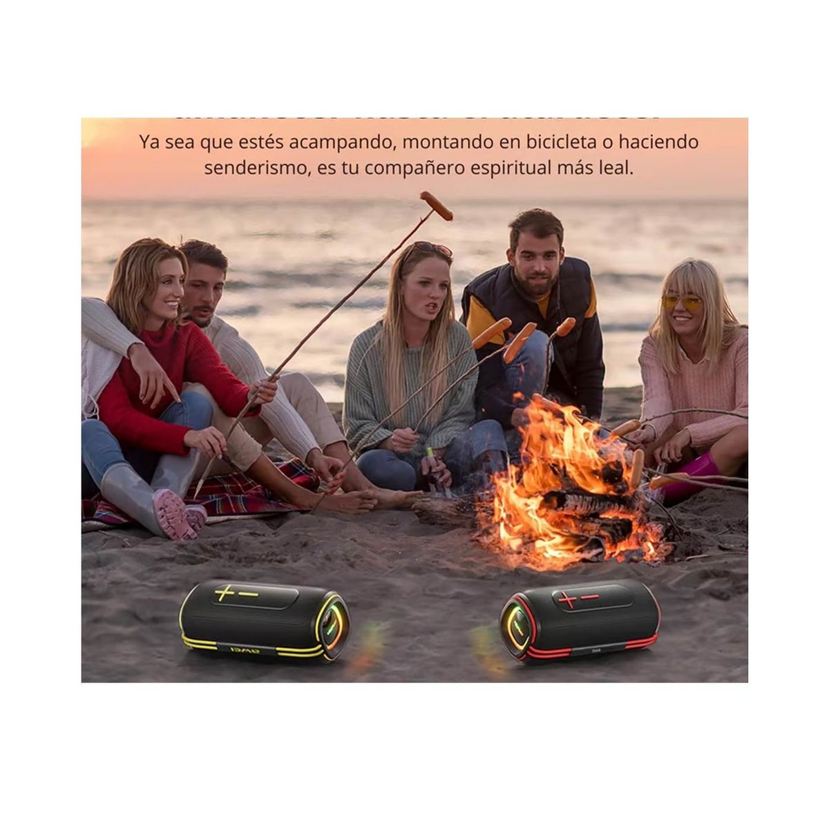 GENERICO - Parlante BTUSBFM Portátil 20W Luces RGB