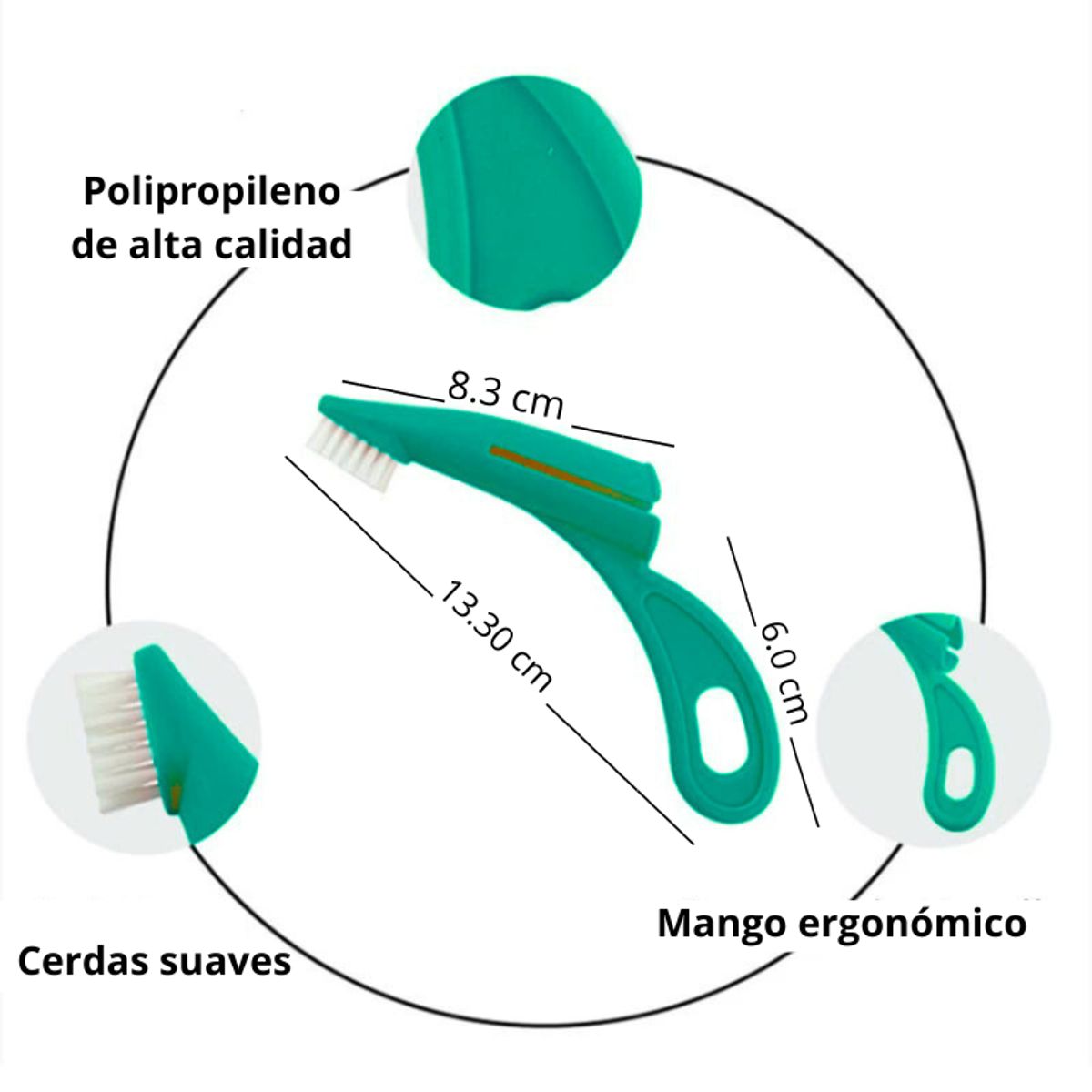 GENERICO - CEPILLO DENTAL MASCOTA PERRO-GATO NUNBELL DEDAL PACK 2 TURQUESA