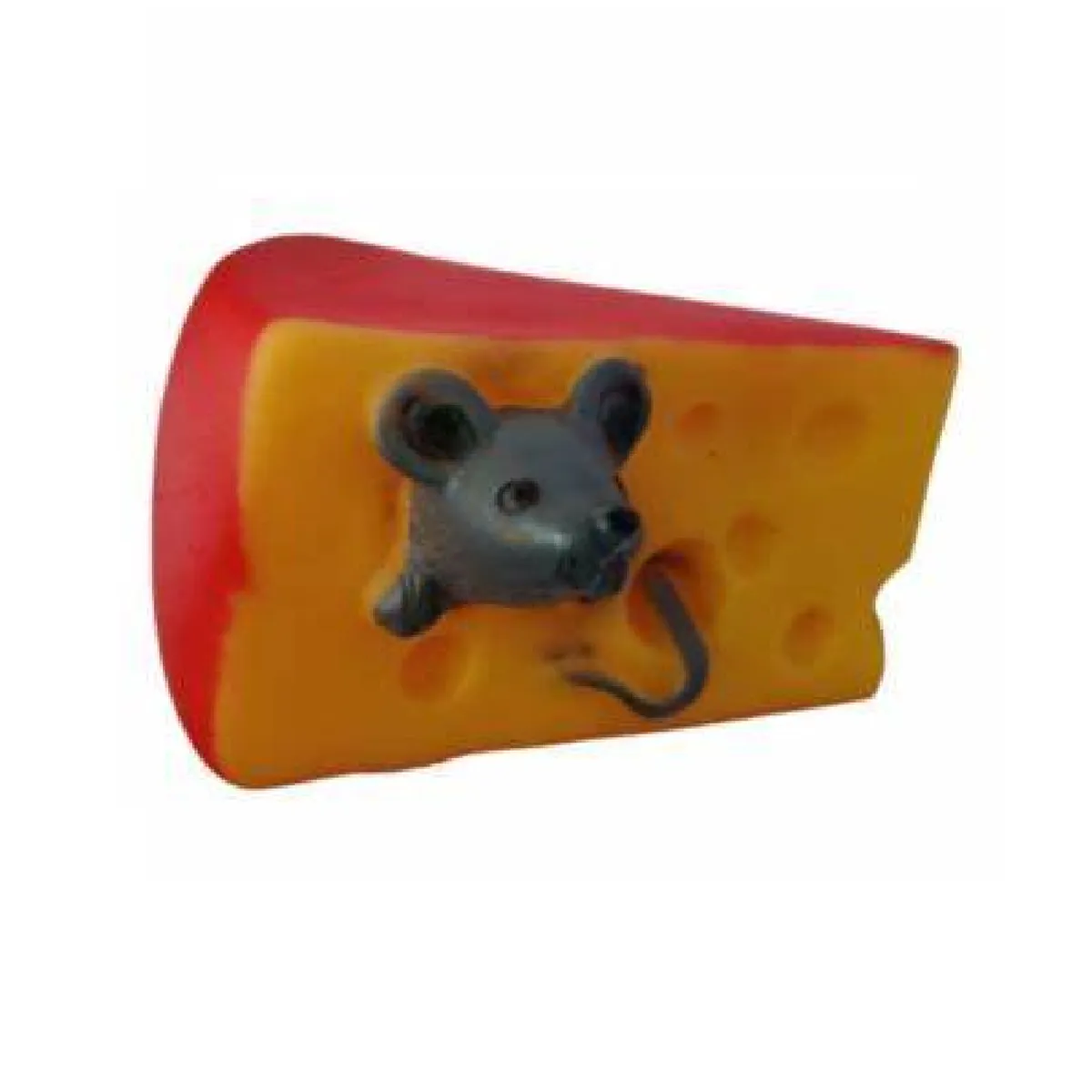 GENERICO - Juguete de goma queso con ratón con sonido para perros