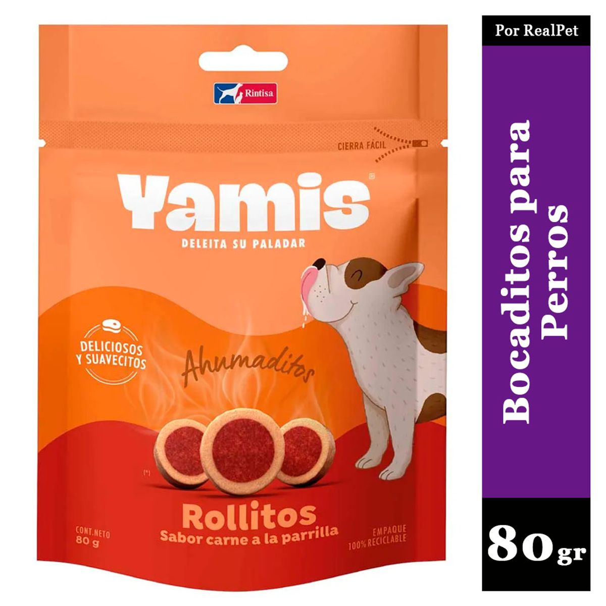 GENERICO - Rollitos Yamis Perros Adultos Carne a la Parilla 80 gr
