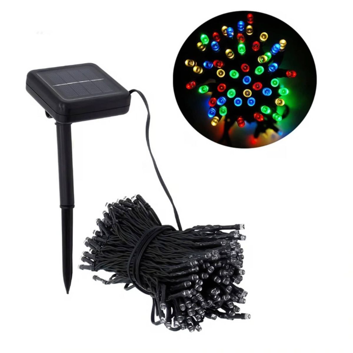 GENERICO - LUCES DE NAVIDAD CON PANEL SOLAR MULTICOLOR 100 FOCOS