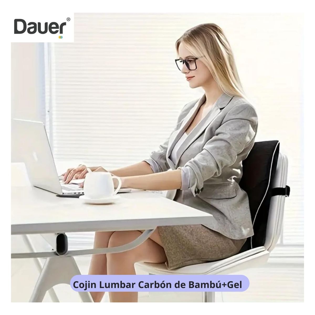 DAUER - Cojin de Soporte Lumbar Viscoelástico y Gel  Dauer