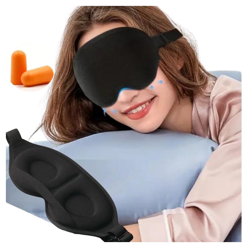 GENERICO - Antifaz 3D Nocturno Bloqueo Total de Luz +Tapones