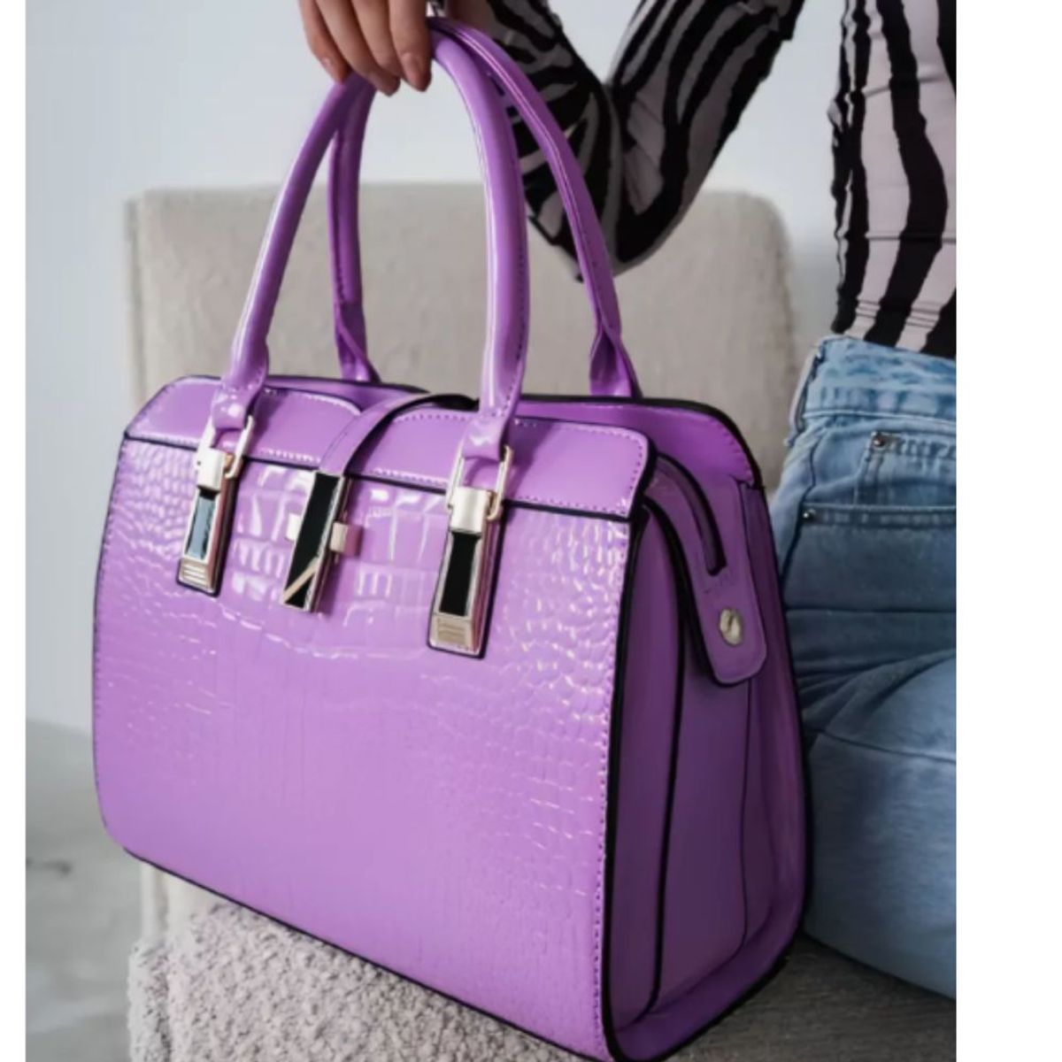 GENERICO - Cartera Ejecutiva Elegante Bandolera piel diseño cocodrilo