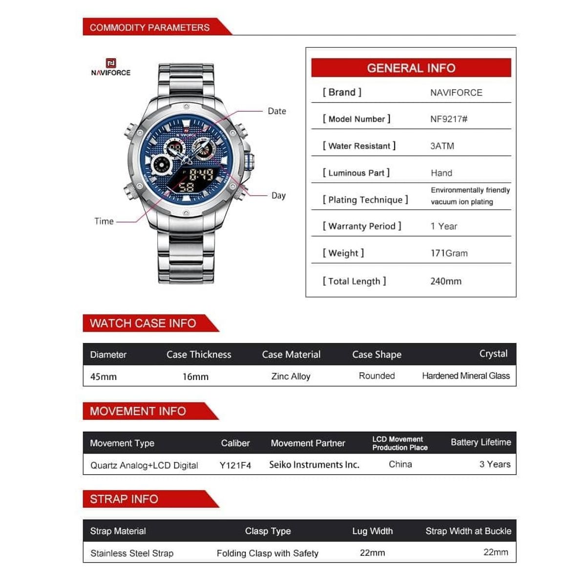 NAVIFORCE - RELOJ PARA HOMBRE MARCA NAVIFORCE NF9217