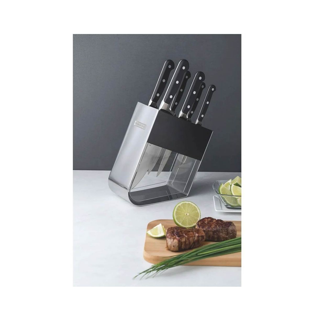 TRAMONTINA - Juego de Cuchillos TRAMONTINA Profesional 7 pz  Ace Inox