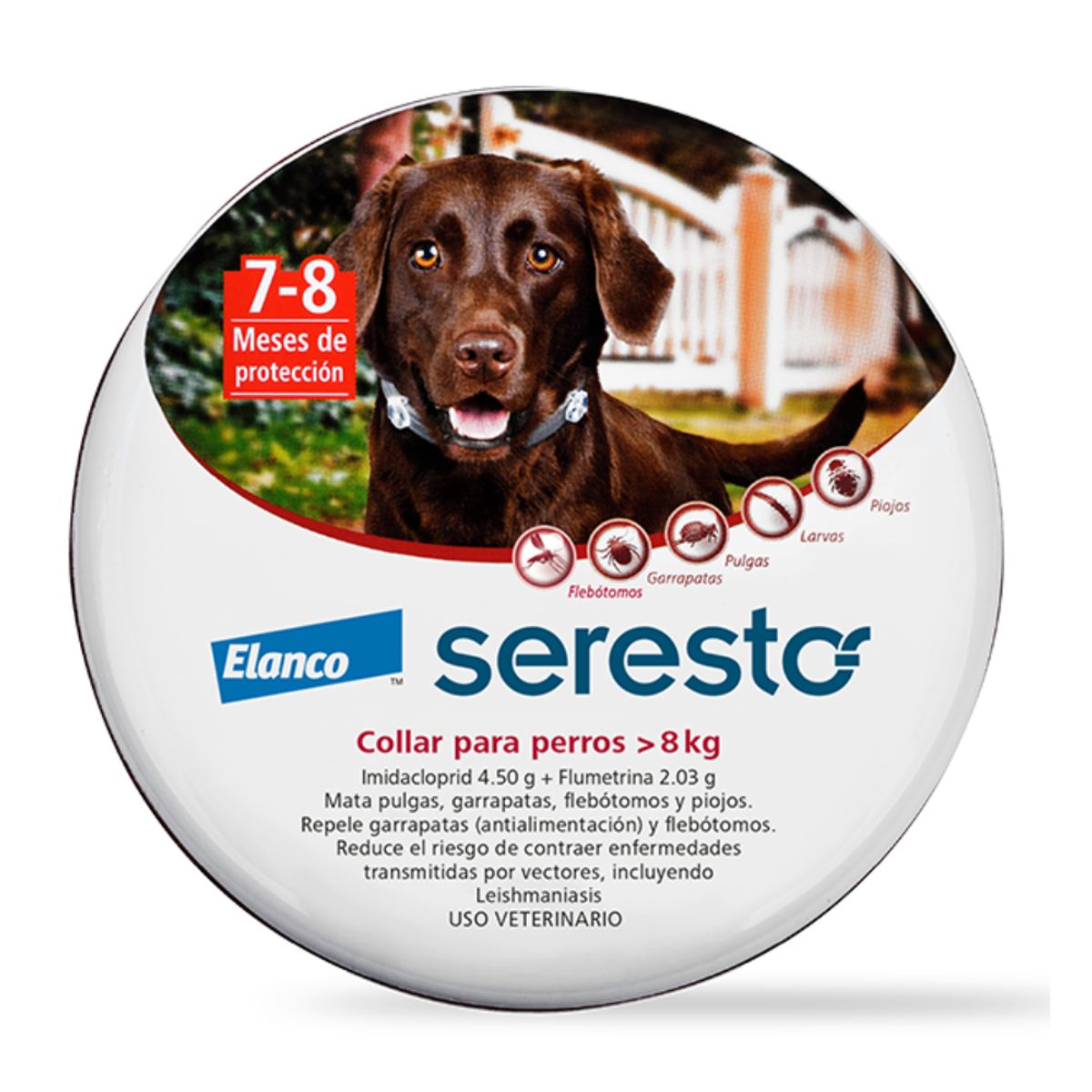 SERESTO - Collar Seresto para perros 8 kg a más Antipulgas