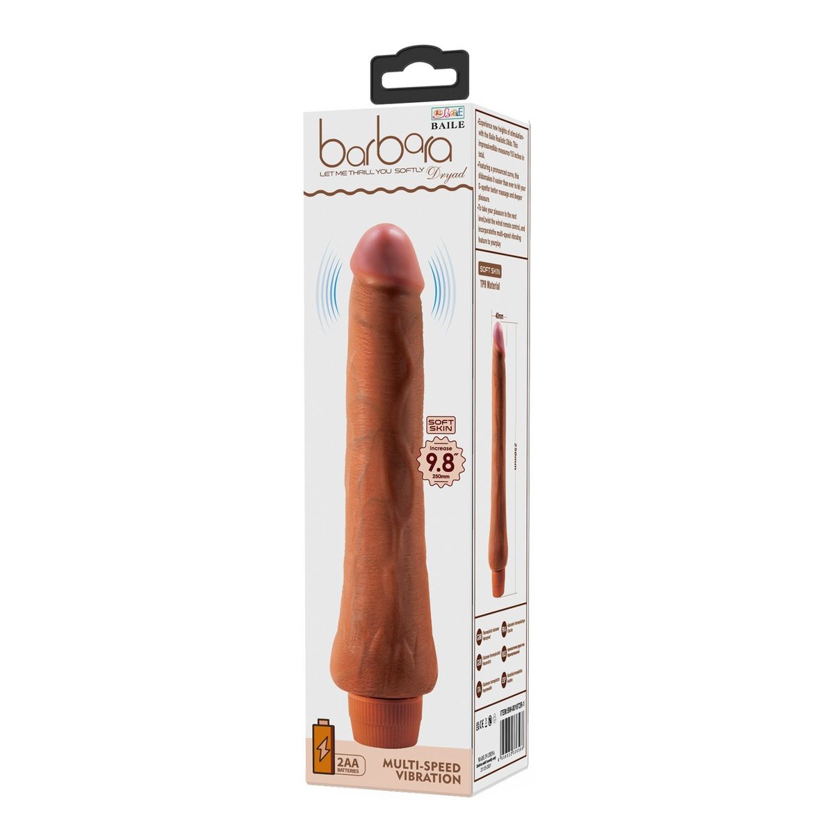 BAILE - Dildo Vibrador Realista Barbara Dryad 25 cm x Ø 4cm