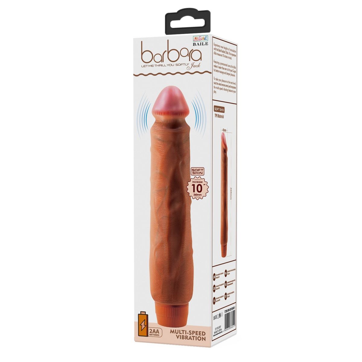 BAILE - Dildo Vibrador Principiantes 25.5 cm Ø 5cm Barbara Jack Consolador