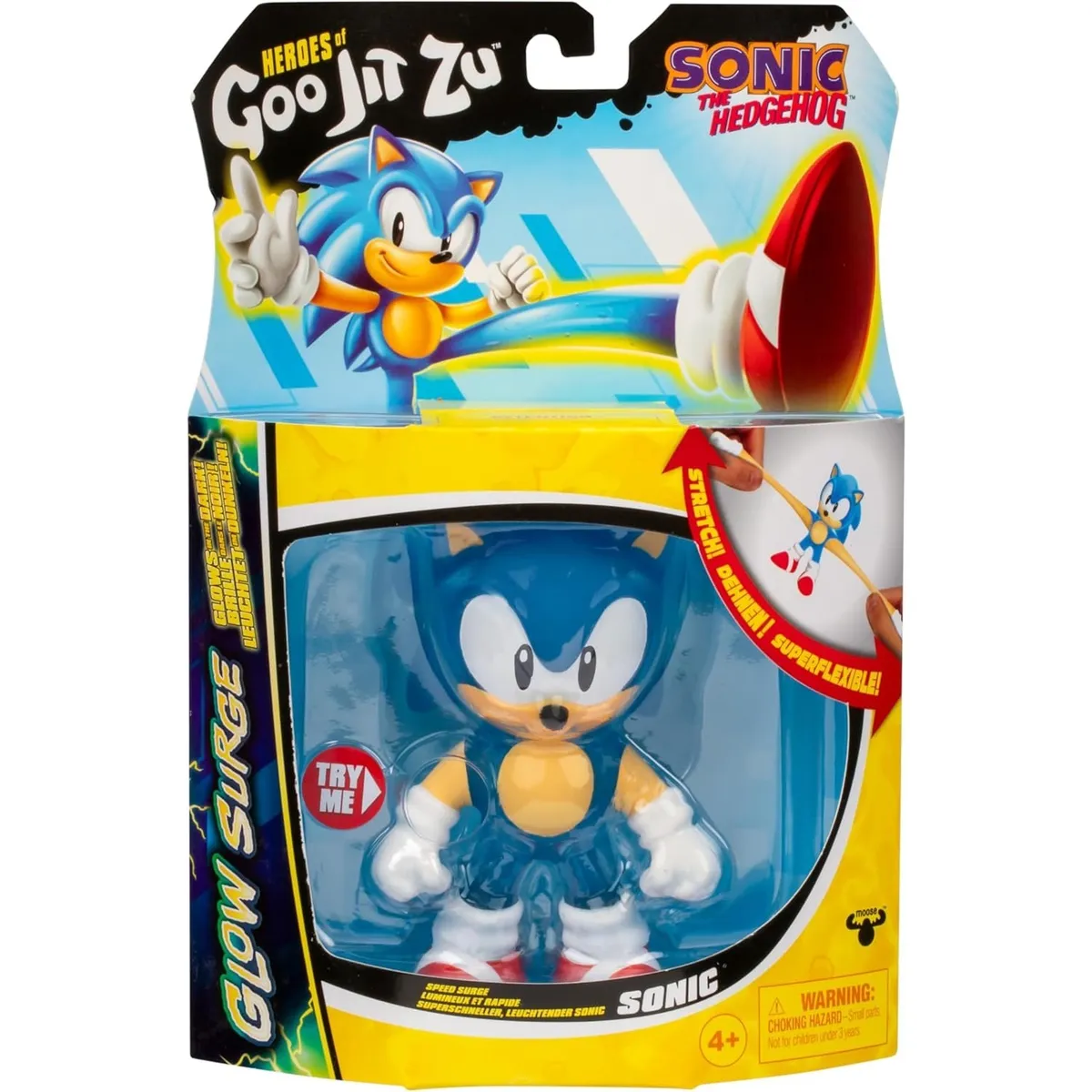 SONIC - Goo Jit Zu Sonic Estirable Brilla en Oscuridad