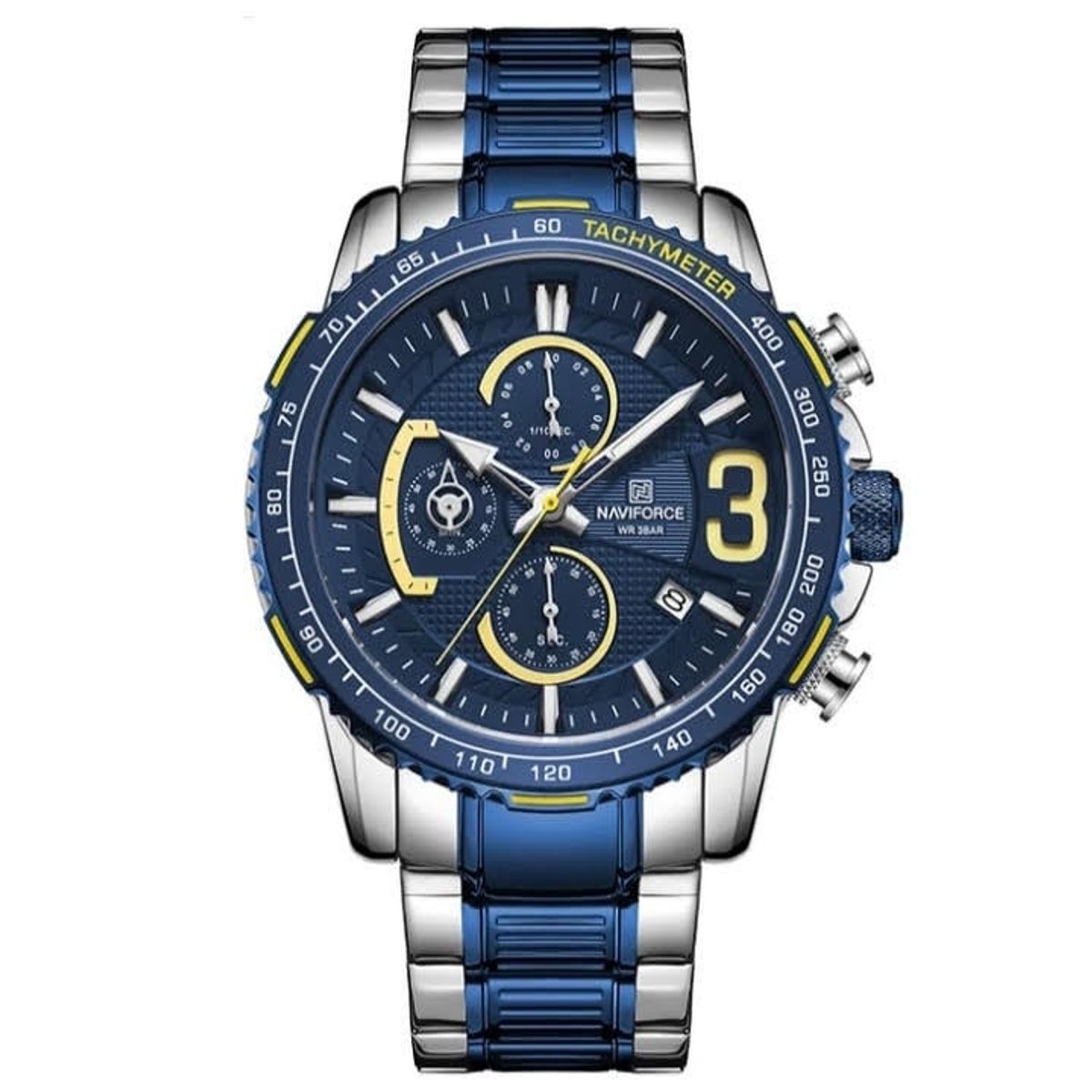 NAVIFORCE - Reloj para hombre Naviforce casual deportivo de acero inoxidable