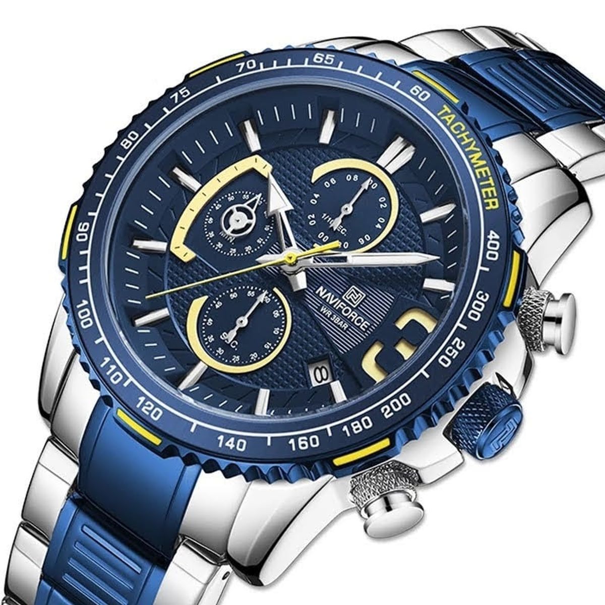 NAVIFORCE - Reloj para hombre Naviforce casual deportivo de acero inoxidable