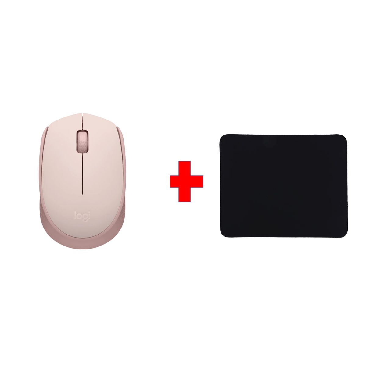 LOGITECH - Mouse Logitech M170 Rosado Inalámbrico + PAD MOUSE