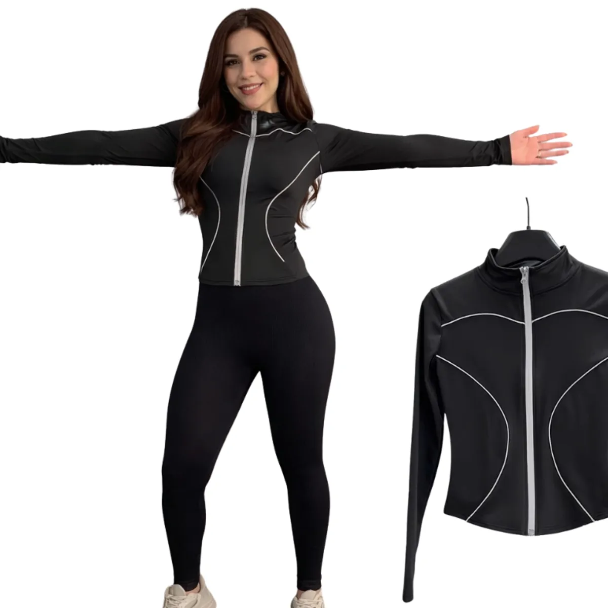 GENERICO - Casacas Deportivos con Reflector - Fit Jacket Corte Princesa