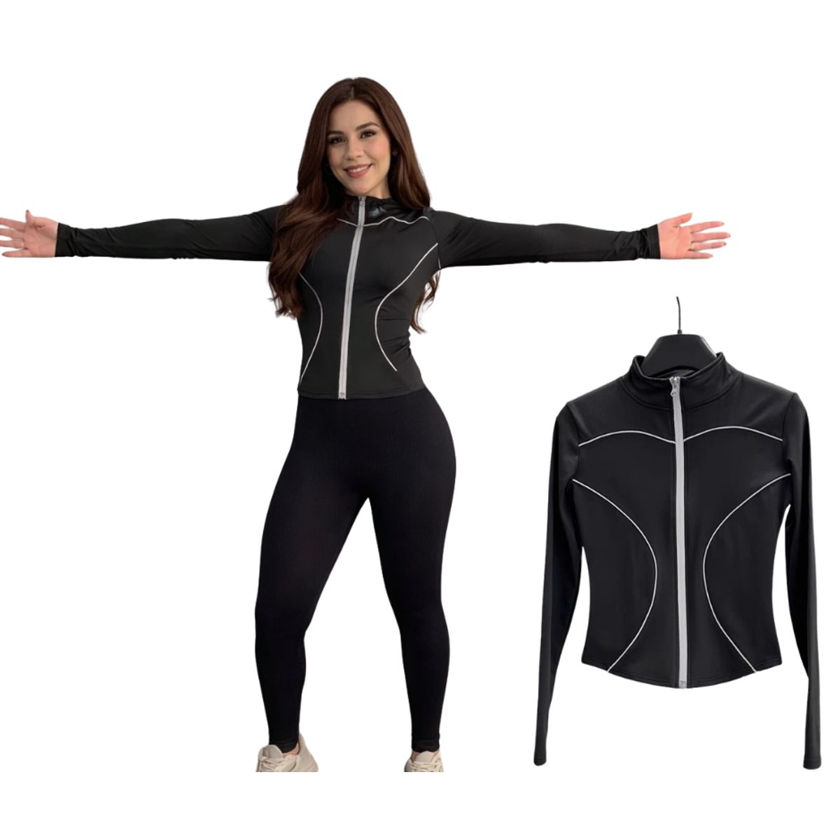 GENERICO - Casacas Deportivos con Reflector - Fit Jacket Corte Princesa