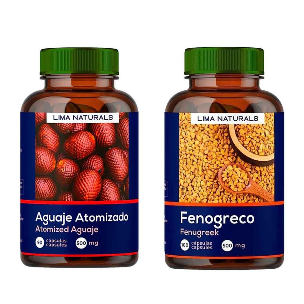 LIMA NATURALS - Aguaje Atomizado 90 cápsulas + Fenogreco 100 Cápsulas Lima Naturals