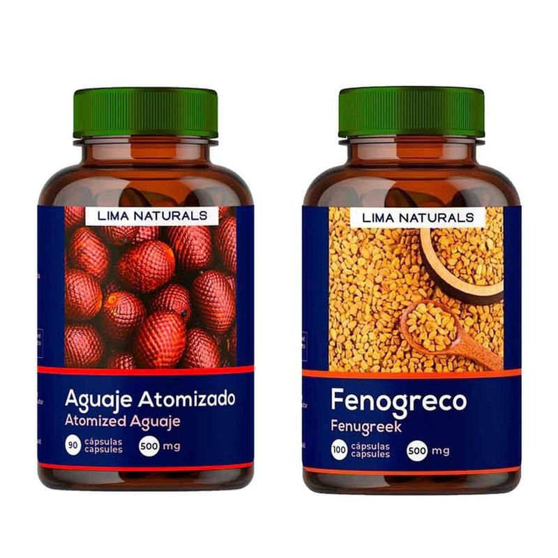 LIMA NATURALS - Aguaje Atomizado 90 cápsulas + Fenogreco 100 Cápsulas Lima Naturals