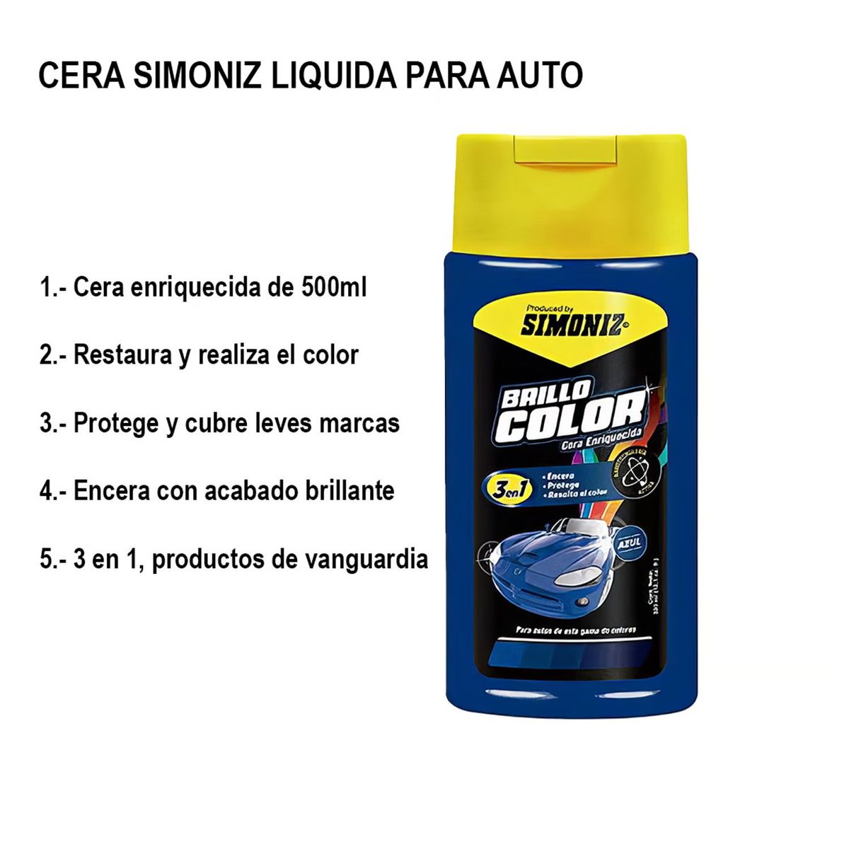 SIMONIZ - Cera Simoniz Liquida 500ml 3en 1 Azul