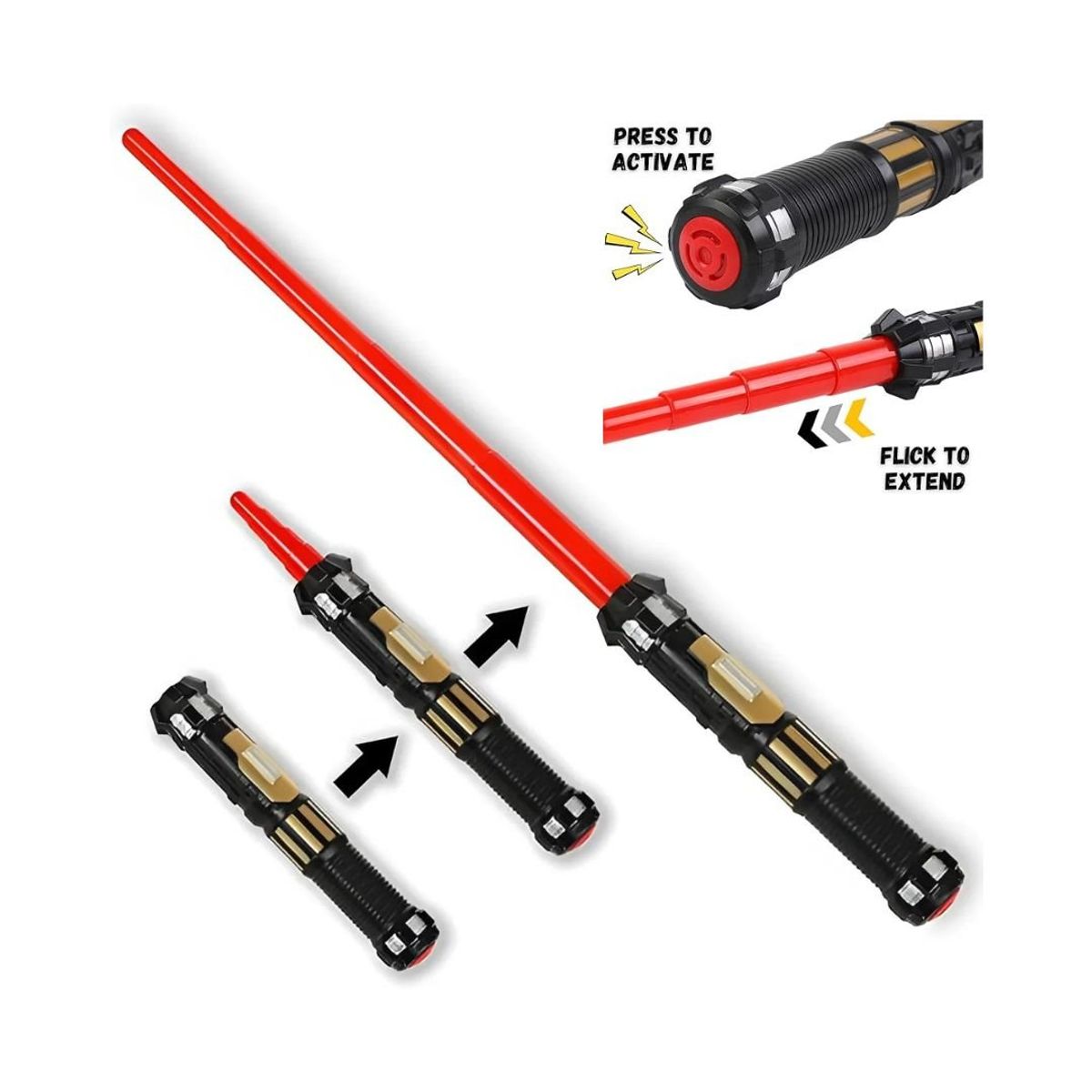 GENERICO - 2 Juguetes Espadas Sable Retractil De Luz LED