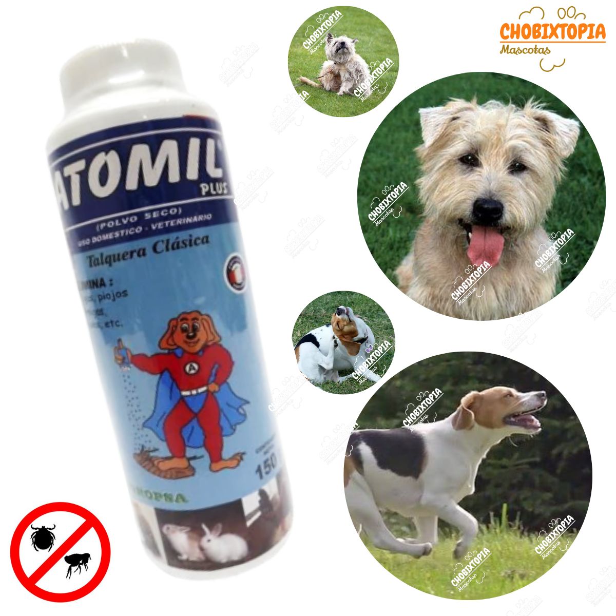 GENERICO - TALCO ANTIPULGAS Y GARRAPATAS ATOMIL-PLUS 180 g