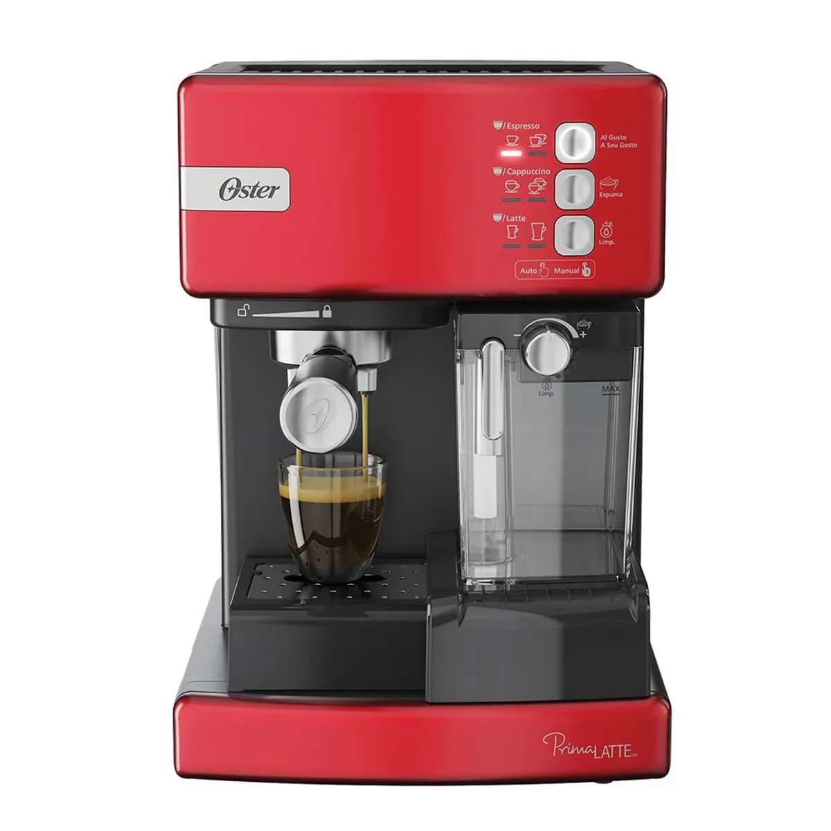 OSTER - Cafetera automática PrimaLatte Oster 15 bares BVSTEM6603R Rojo