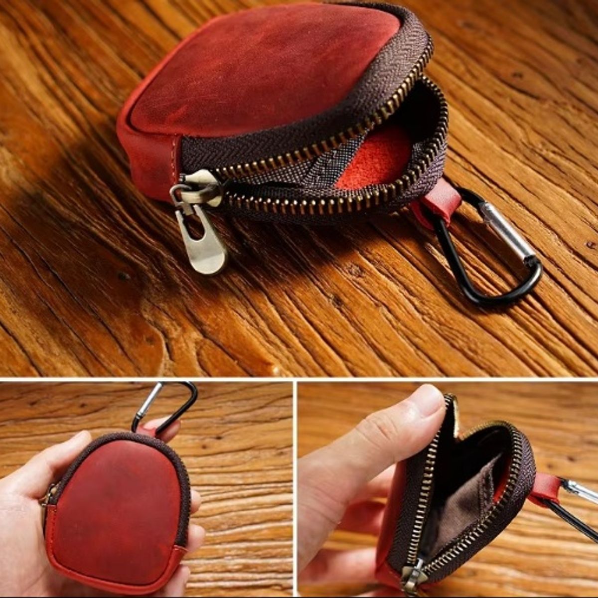 GENERICO - MONEDERO DE CUERO GENUINO PARA COLGAR