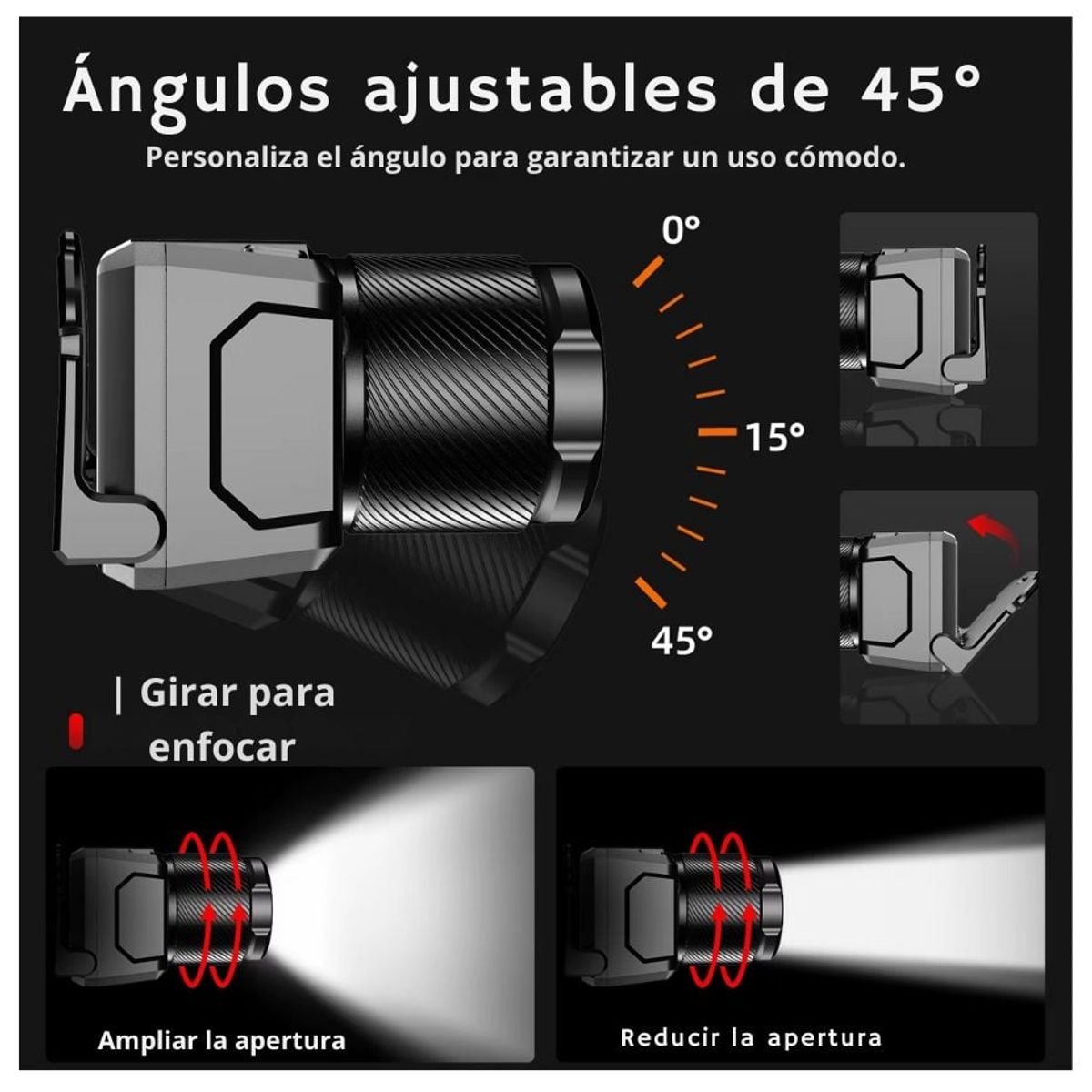 OEM - Linterna de cabeza con sensor Linterna frontal con Zoom