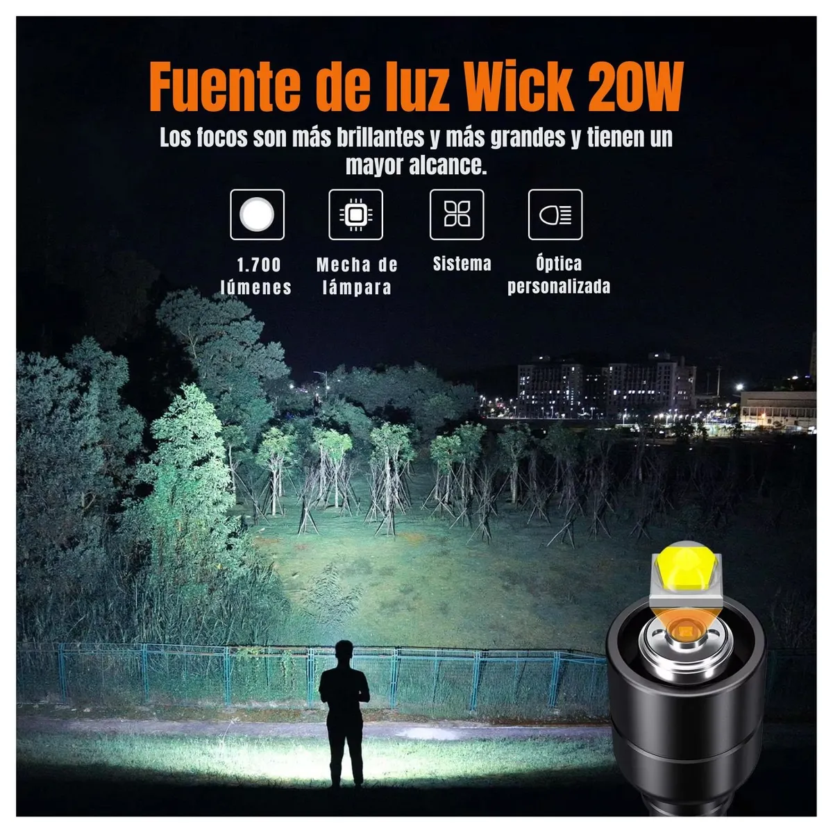 OEM - Linterna Recargable Potente 8000mAh Tipo C 2000LM Larga Duración