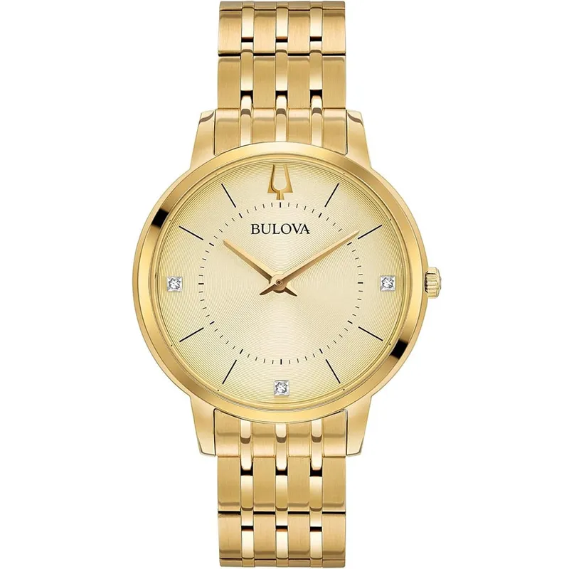 BULOVA - Bulova Reloj Diamond Unisex ultrafino acero inox Clasico 97P123