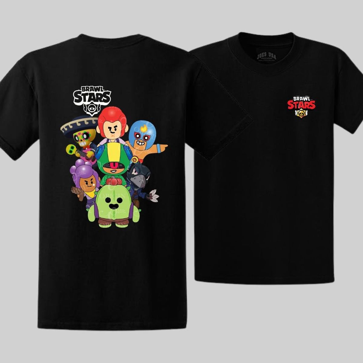 GENERICO - Polos Brawl Stars Algodon Negro Peluche Spike - Talla 4 hasta XL