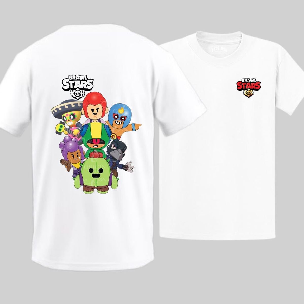 GENERICO - Polos Brawl Stars Algodon Blanco Peluche Spike - Talla 4 hasta XL