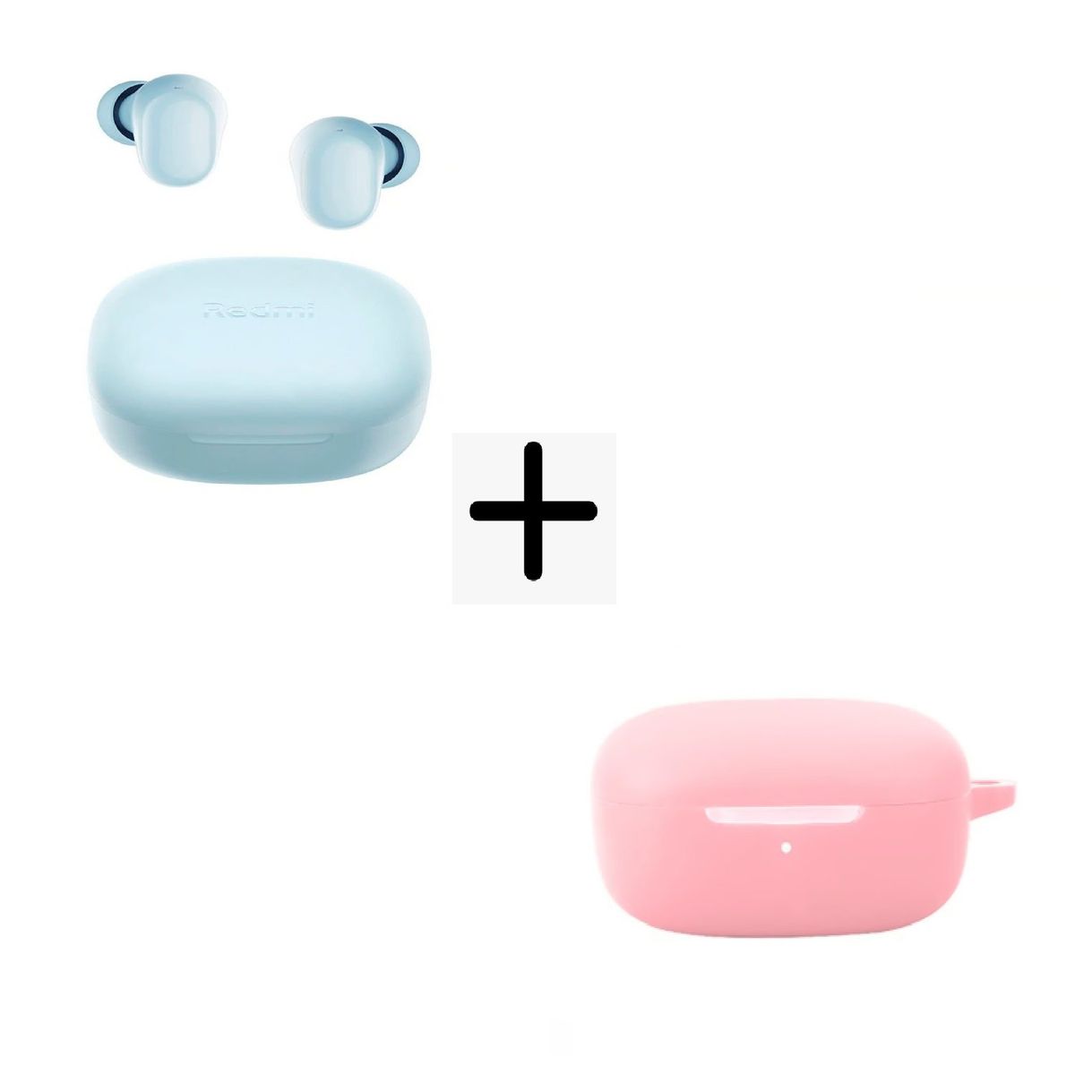 XIAOMI - Xiaomi Redmi Buds 6 Play Azul + Funda de Silicona Rosado