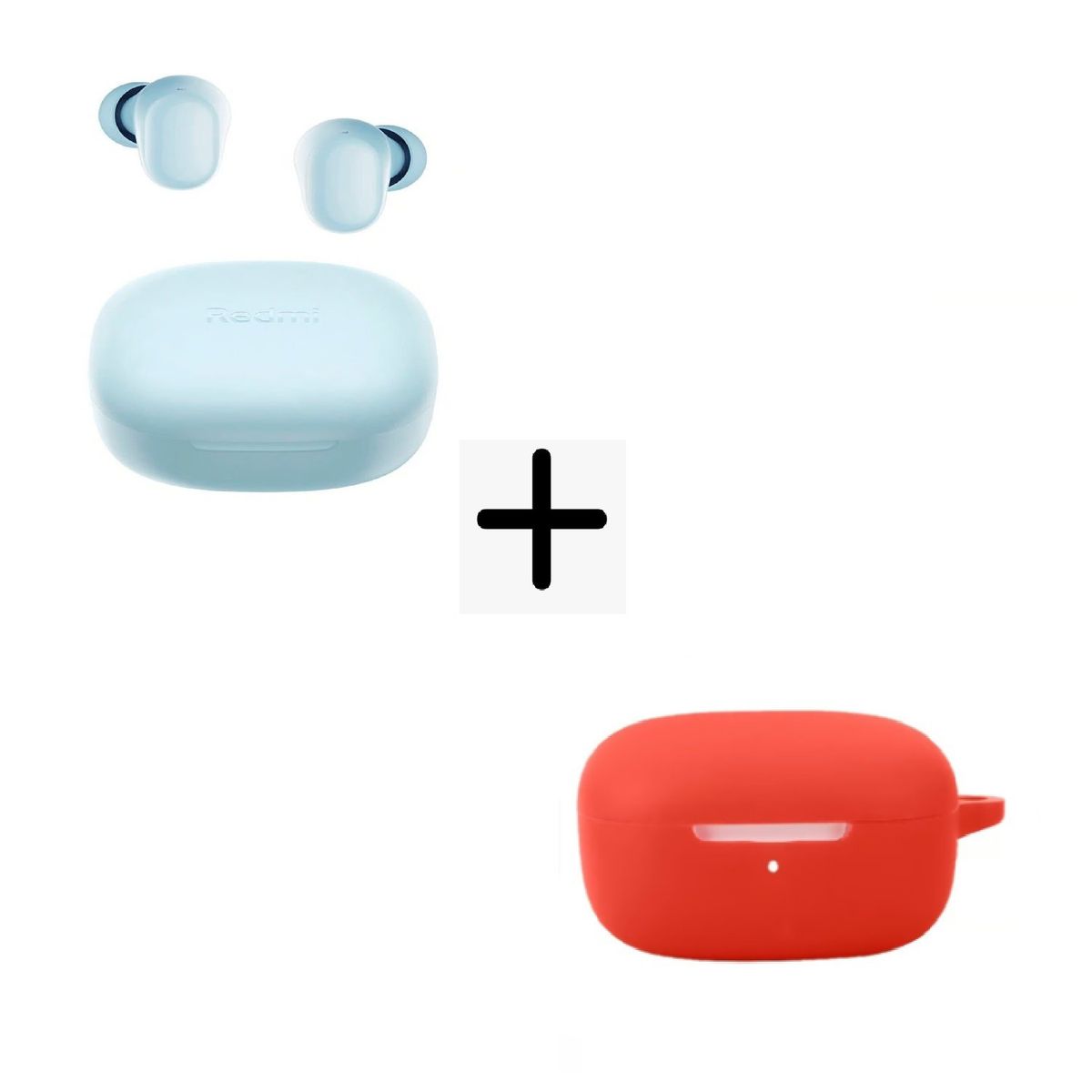 XIAOMI - Xiaomi Redmi Buds 6 Play Azul + Funda de Silicona Rojo