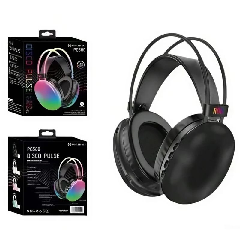GENERICO - Auricular Vincha Luz Rgb Gamer PG580 Color Negro