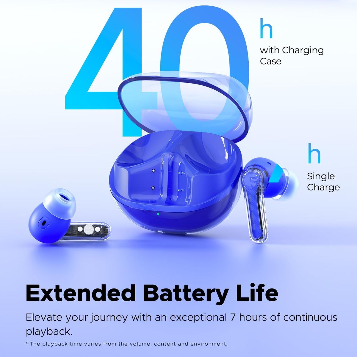 SOUNDPEATS - SoundPEATS Clear Auriculares Bluetooth con ENC y Diseño Translúcido