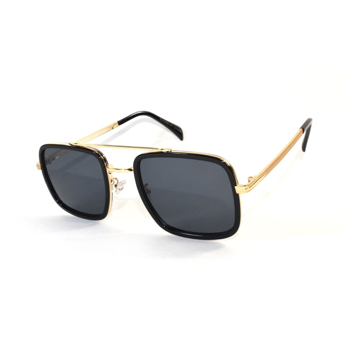 GENERICO - Lentes de sol para hombre estilo retro uv400 - negro dorad