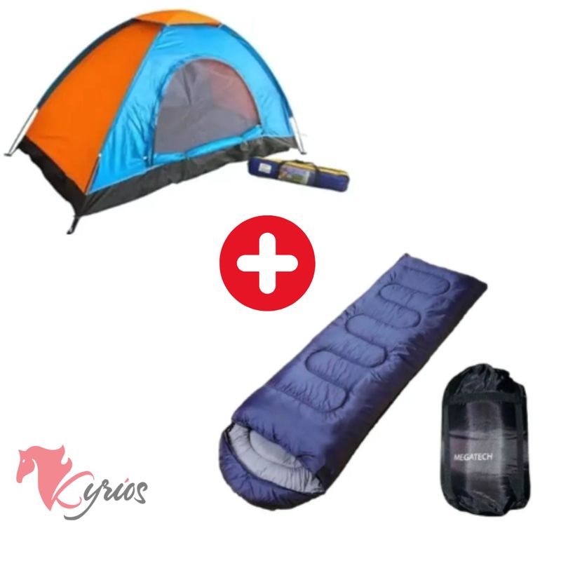 NO LOGO - Carpa Manual De 3 Personas + Bolsa 400 MG
