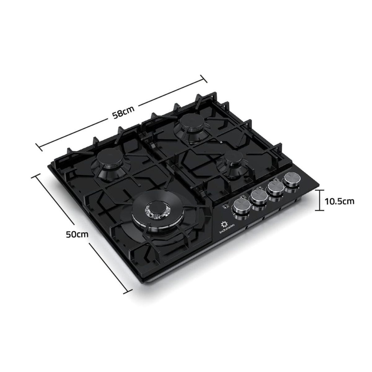 INDURAMA - Cocina Empotrable INDURAMA 4 Quemadores EGASI-604CGNE Negro