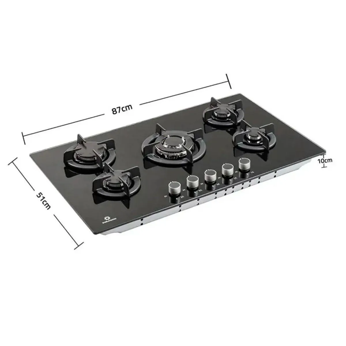 INDURAMA - Encimera empotrable 5Hornillas de Vidrio Templado Indurama EGI 905VDNEG.