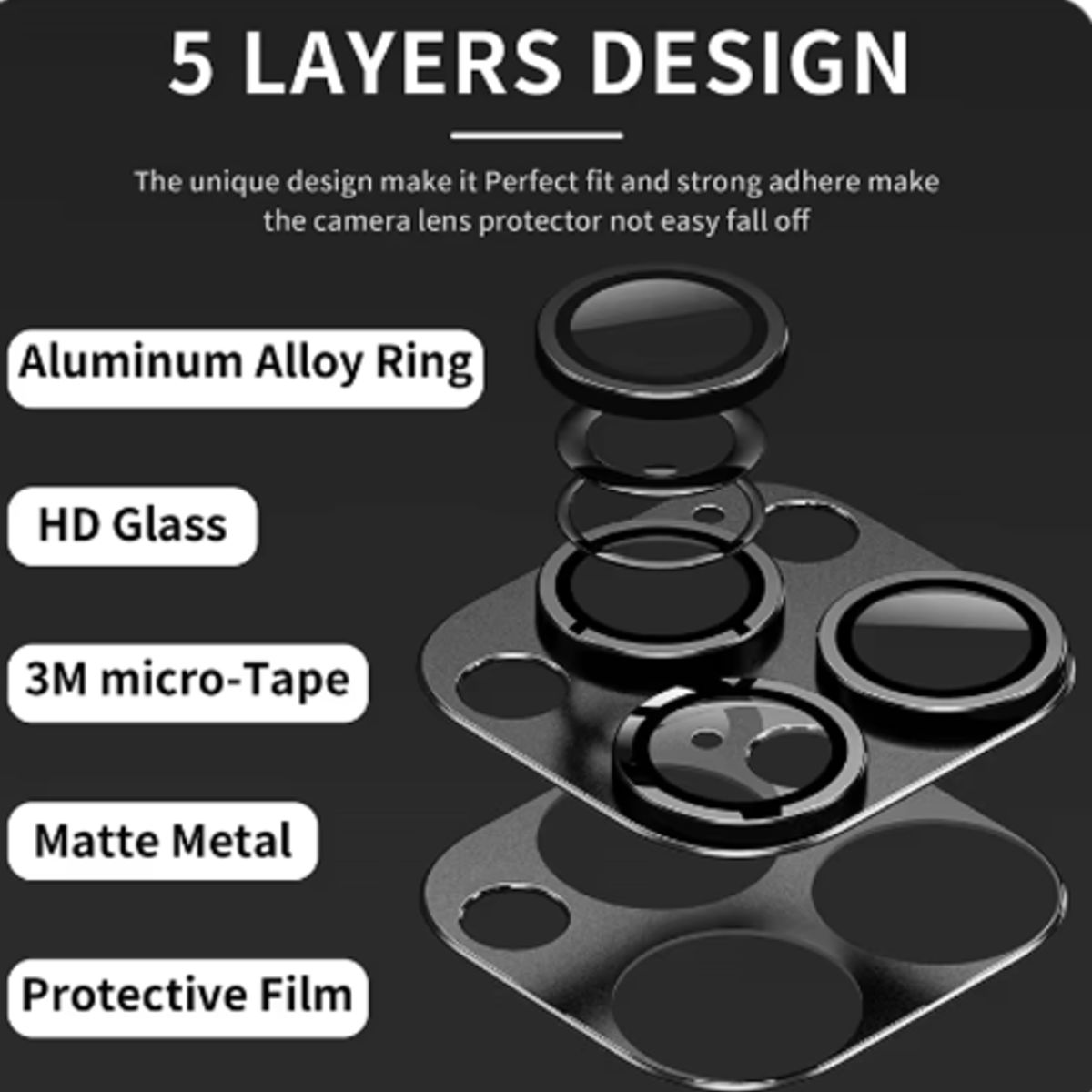 GENERICO - Protector de Cámara  para Iphone 13 PRO MAX metalico